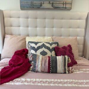 Coastal Boho KING Pink and Cream Comforter Set